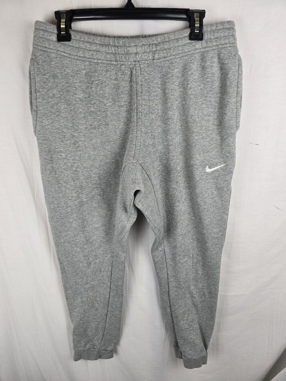 Nike Men's Heather Gray Sweatpants with White Swoosh Sz L